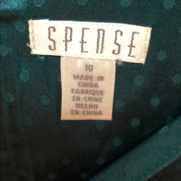 SPENSE NWT Teal Satin Polka-dot Dress 10 🤩 R2 - Picture 3 of 10